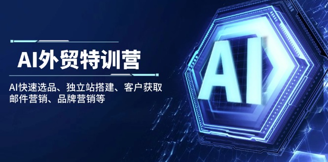 (14217期)AI出口外贸夏令营:AI迅速选款、自建站构建、顾客获得、电子邮件营销、品牌推广等-韬哥副业项目资源网