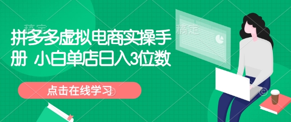 拼多多平台虚似电子商务实际操作指南 新手门店日入3个数-韬哥副业项目资源网