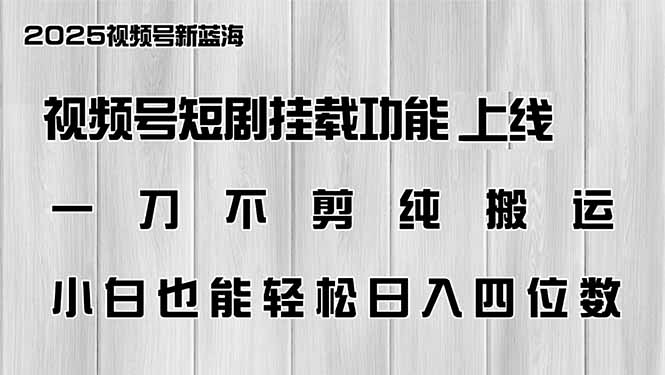 (14310期)微信视频号短剧剧本初始化新功能上线,一刀不剪纯运送,新手都可以轻松日入四位数-韬哥副业项目资源网
