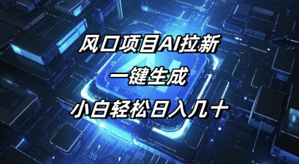 风口项目AI拉新，一键生成，小白轻松日入几十-韬哥副业项目资源网