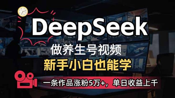 （14270期）新手用DeepSeek做健康养生号，一条著作增粉5万 ，单日盈利过千-韬哥副业项目资源网