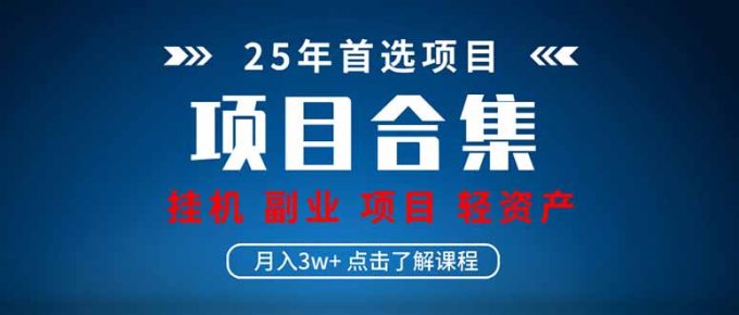 （14175期）2025 实际操作新项目合辑 放置挂机种类 直播类型 轻资产创业种类 课程分享各分部…-韬哥副业项目资源网