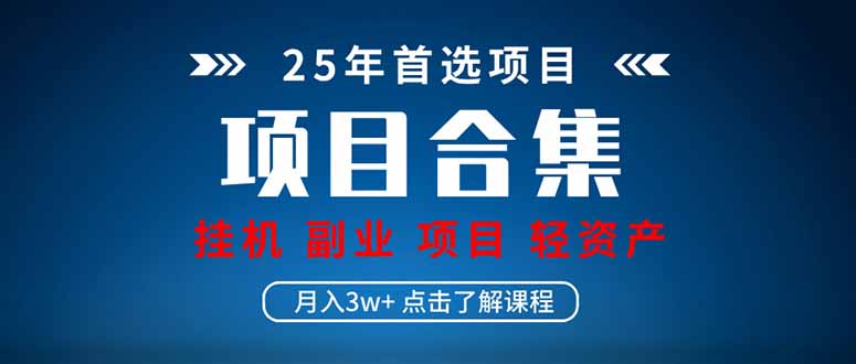 （14175期）2025 实际操作新项目合辑 放置挂机种类 直播类型 轻资产创业种类 课程分享各分部...-韬哥副业项目资源网