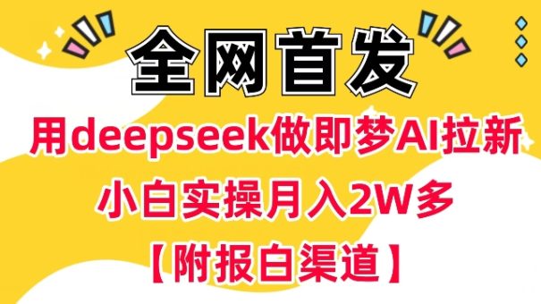 用deepseek做即梦Ai引流 新手实际操作月入了W 【附开通抖音小店方式】-韬哥副业项目资源网
