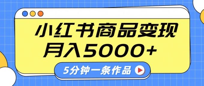 小红书的外挂字幕著作游戏玩法,商单转现月入5000 ,5分钟左右一条著作-韬哥副业项目资源网