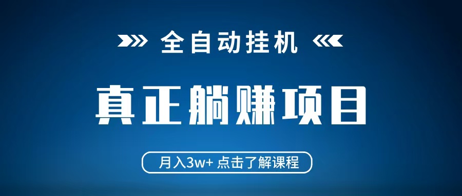 全自动挂机项目 月入3w+ 真正躺平项目 不吃电脑配置 当天见收益-韬哥副业项目资源网