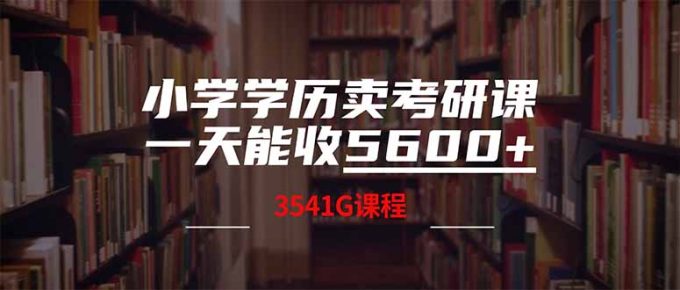 (14561期)小学文化卖考研班,一天收5600(附3580G考研究生合辑)-韬哥副业项目资源网