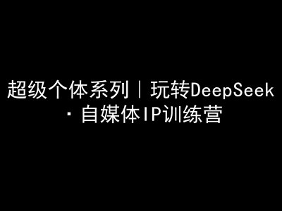 超级个体系列产品，轻松玩DeepSeek·自媒体平台IP夏令营，deepseek实例教程-韬哥副业项目资源网