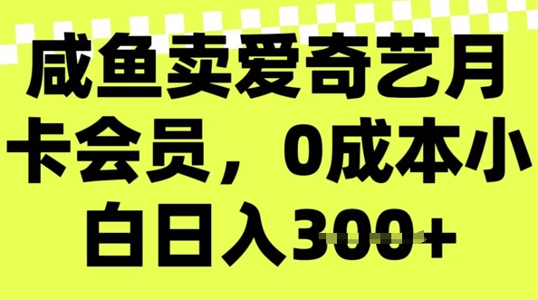 咸鱼卖爱奇艺vip，零成本新手日入3张，新手入门能做-韬哥副业项目资源网