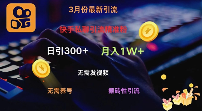 快手视频私信引流方法精准粉,当日奏效不用上传视频打金引流法日引300-韬哥副业项目资源网