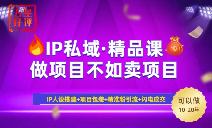（14406期）2025年“IP公域·密训班精品课程”，日赚3000 新手防坑月入十万，暴力行为引流方法...-韬哥副业项目资源网