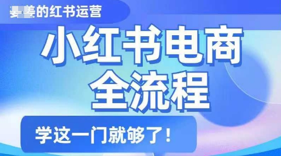小红书电商全过程，精减通俗易懂，实用教程，学这一门就行了-韬哥副业项目资源网