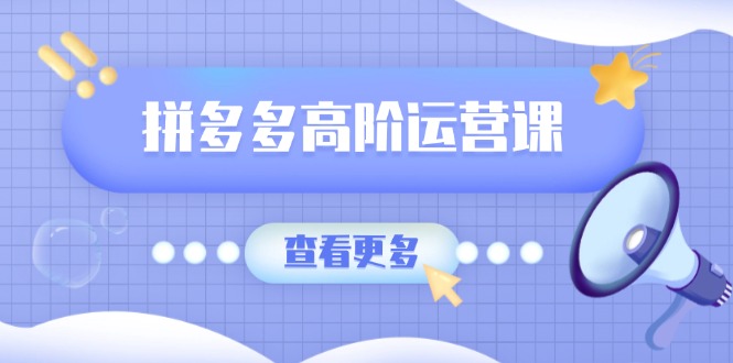 (14327期)拼多多平台高级运营课:完美群爆品游戏玩法,轻付钱无穷拷贝,打造出品类爆品之途-韬哥副业项目资源网