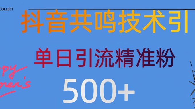抖音情感引流创业粉,自然低成本,日引500
