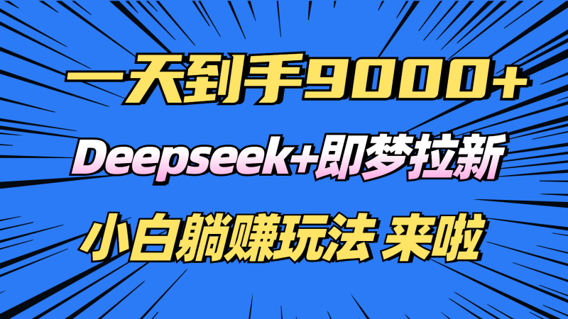 (14371期)日入9000 !Deepseek 即梦拉新,初学者躺着赚钱攻略大全来了!-韬哥副业项目资源网