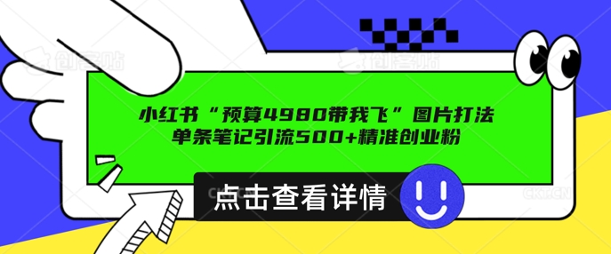 小红书图片引流打法,一张图片引爆创业粉 私信回不完,单条笔记引流500 精准创业粉