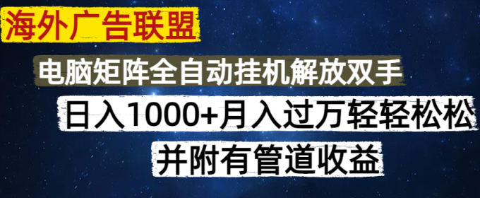 (14540期)国外广告联盟平台每日数分钟日入1000 没脑子实际操作,可引流矩阵并附有管道收益-韬哥副业项目资源网