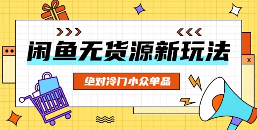 闲鱼无货源冷门单品项目,绝对冷门小众单品