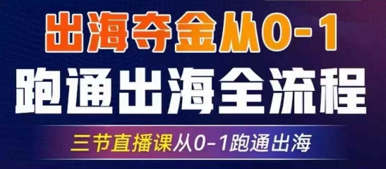 2025出航夺金从0-1跑通出航全过程,三节视频课堂从0-1跑通出航,手把手教你AI跑通全过程-韬哥副业项目资源网