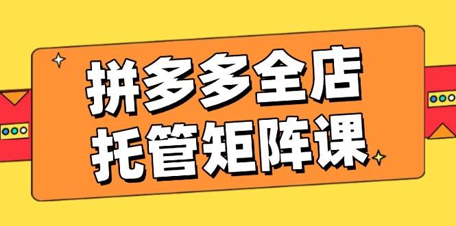 拼多多平台店铺代管引流矩阵课,赢利促销游戏玩法,高效率方案设定,提升店铺经济效益-韬哥副业项目资源网