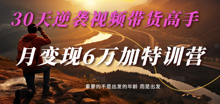 2025短视频带货30天逆袭视频卖货大神，单月转现6万加夏令营-韬哥副业项目资源网