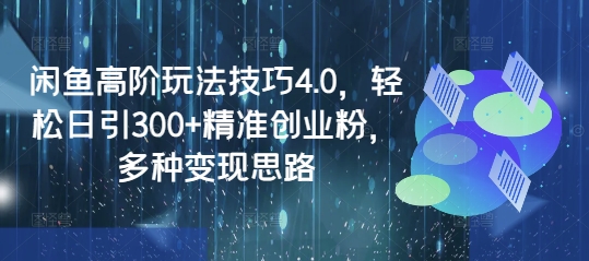 闲鱼平台高级技巧攻略4.0,轻轻松松日引300 精确自主创业粉,多种多样转现构思-韬哥副业项目资源网
