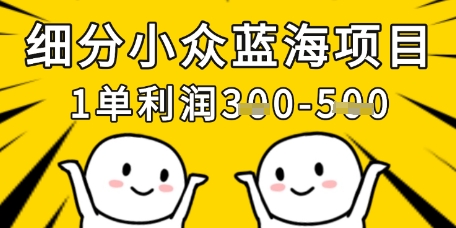 细分小众蓝海项目,一单利润3张,每月收入稳定过1w