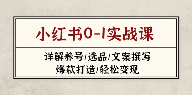 (14237期)小红书的0-1实战演练课(2023-2025),详细说明起号/选款/文案撰写/爆款打造/轻轻松松转现-韬哥副业项目资源网