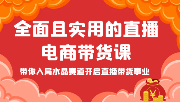 全方位且实用的直播间电商直播带货课,陪你进入紫水晶跑道打开直播卖货工作-韬哥副业项目资源网