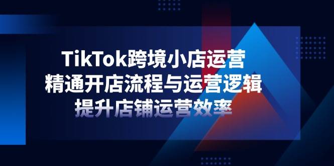TikTok跨境电商小商店经营，熟练开店的流程与运营思路，提升店铺经营效率-韬哥副业项目资源网