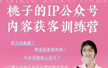 桃IP公众号文章拓客夏令营(第3期),一门使你微信公众号从0到商业闭环课程内容-韬哥副业项目资源网