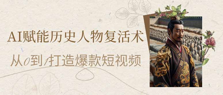 （14311期）AI创变历史名人复活术：从0到1打造出爆款短视频-韬哥副业项目资源网
