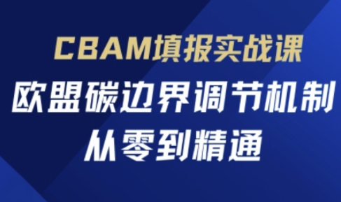 CBAM填写实战演练课，欧盟国家碳界限调控机制，从零到熟练-韬哥副业项目资源网