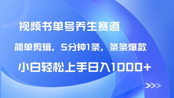 （14283期）AI养生书单号新玩法，DeepSeek辅助5分钟1条爆款，日赚1000+全流程-韬哥副业项目资源网