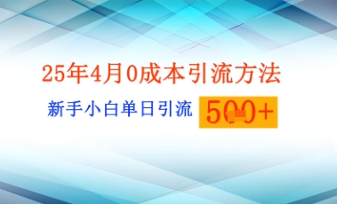 25年4月全新0成本费推广方法新手入门单日引流方法500 精确自主创业粉-韬哥副业项目资源网