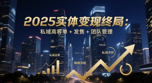 2025实体线转现终结：公域高客单 开售 团队协作-韬哥副业项目资源网