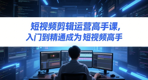 短视频剪辑运营高手课，入门到精通变成短视频高手-韬哥副业项目资源网