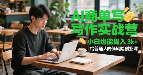 AI商单写作实战营,小白也能周入3k ,给普通人的低风险创业课