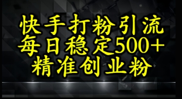 快手精准式打粉引流,每日稳定500 精准创业粉