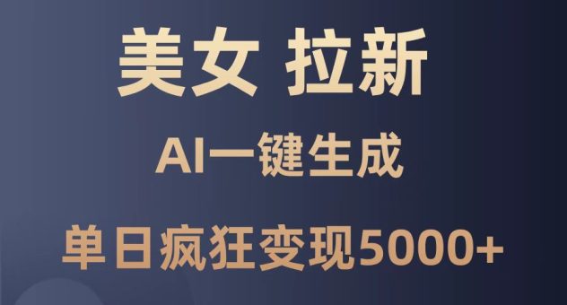 （14722期）漂亮美女暴力行为引流，根据AI一键生成，单日玩命转现5000 ，纯小白一学就会！-韬哥副业项目资源网