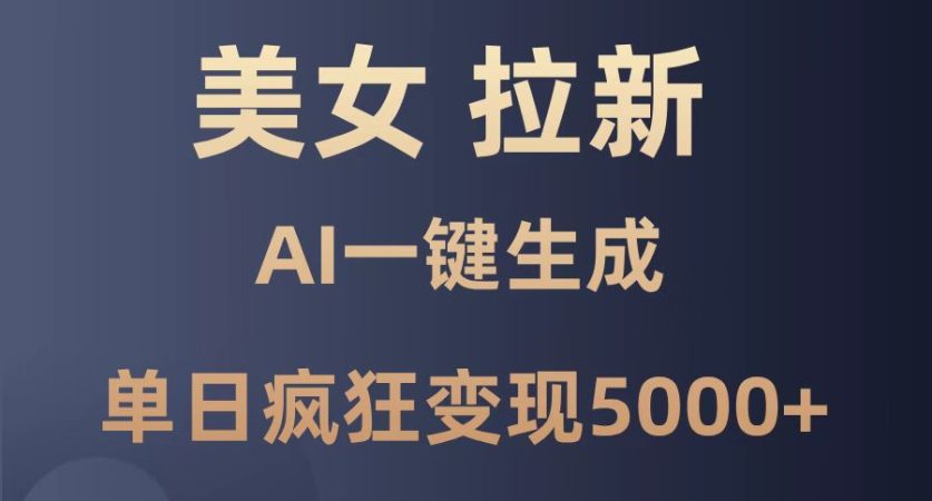 (14722期)漂亮美女暴力行为引流,根据AI一键生成,单日玩命转现5000 ,纯小白一学就会!-韬哥副业项目资源网