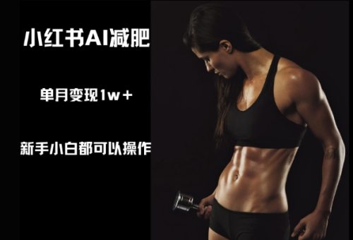 小红书的AI减肥瘦身,新手入门都能够实际操作,单月转现1w-韬哥副业项目资源网