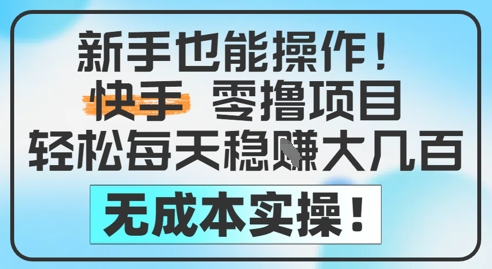 初学者也可以实际操作，快手视频零撸挣米，轻轻松松每日挣2-5张，完全没有任何成本费-韬哥副业项目资源网