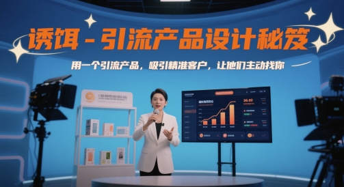 鱼饵-引流产品设计方案秘籍，用一个引流产品，吸引住潜在客户，让她们主动找你-韬哥副业项目资源网