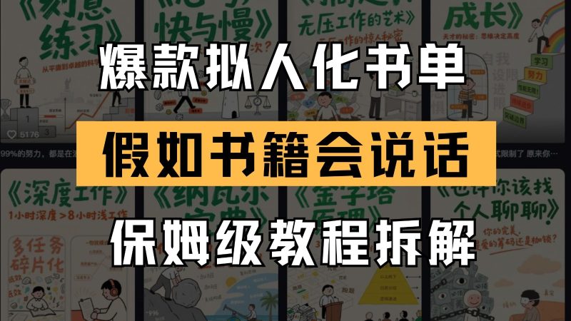 全新爆品拟人推荐书单游戏玩法 倘若书本会讲话 家庭保姆级实例教程-韬哥副业项目资源网