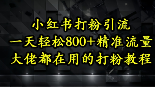 小红书的磨粉引流方法，一天轻轻松松500 精准流量人群，巨头都在用的磨粉实例教程-韬哥副业项目资源网