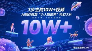 3步形成10W 短视频，AI制做外部经济“平凡人全球”科幻片，一条条万赞，1条著作增粉2.3W-韬哥副业项目资源网