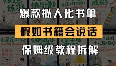 全新爆品拟人推荐书单游戏玩法，倘若书本会讲话，家庭保姆级实例教程-韬哥副业项目资源网