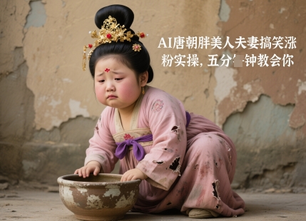 AI唐代胖美人夫妻搞笑增粉实际操作，五分钟教会我们-韬哥副业项目资源网