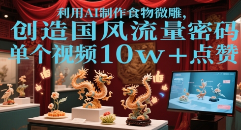 运用AI烹饪食物微刻，造就国韵总流量登陆密码，单独短视频10w 关注点赞-韬哥副业项目资源网